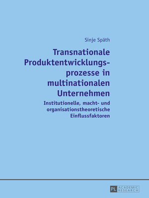 cover image of Transnationale Produktentwicklungsprozesse in multinationalen Unternehmen